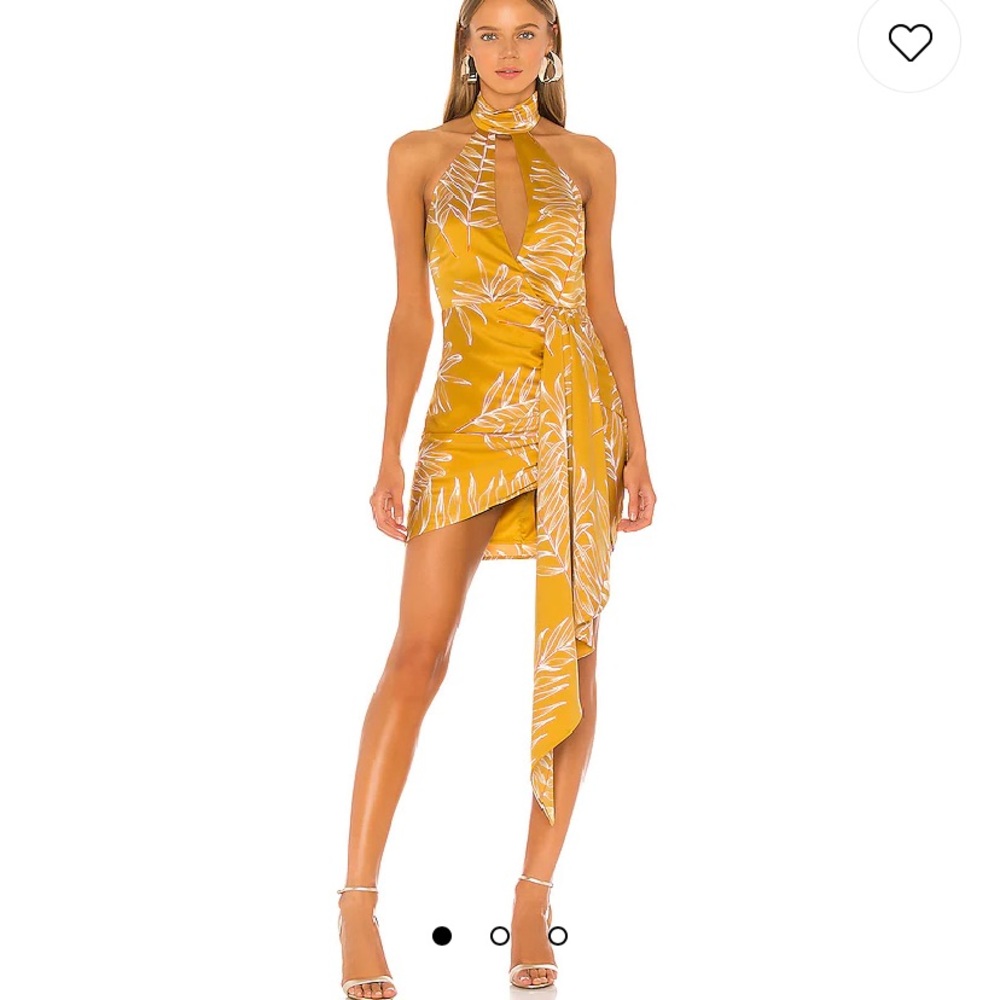 Antonia Mini Dress in Gold Tropical